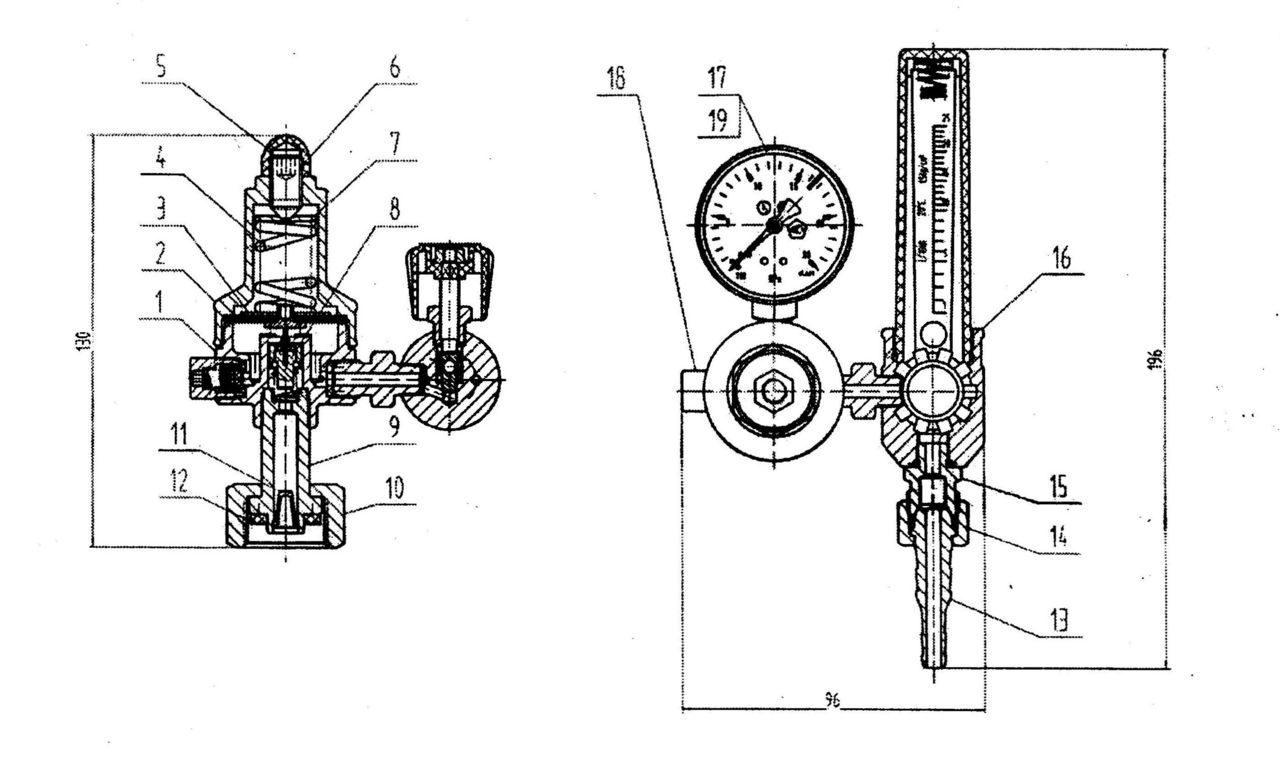 Газовый редуктор чертеж